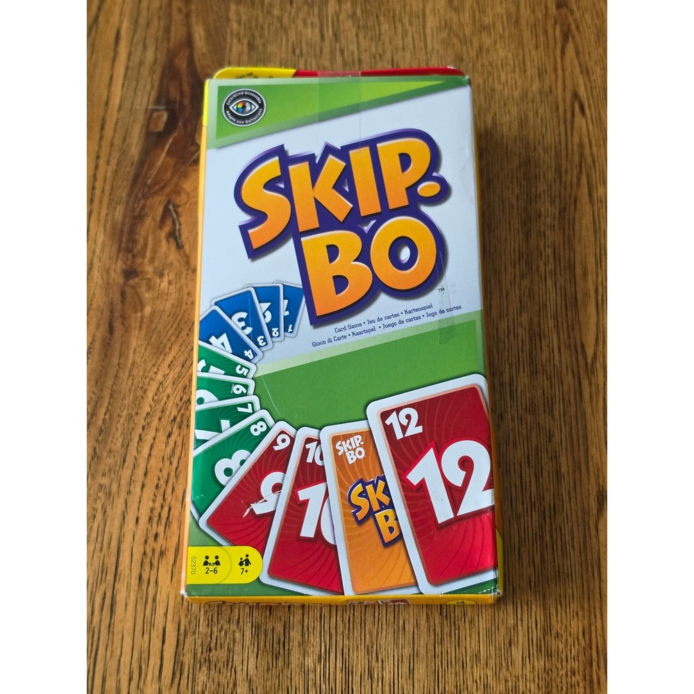 Mattel Skip-Bo Card Game‎ Family Strategy Sequence Game 2-6 Players Ages 7+